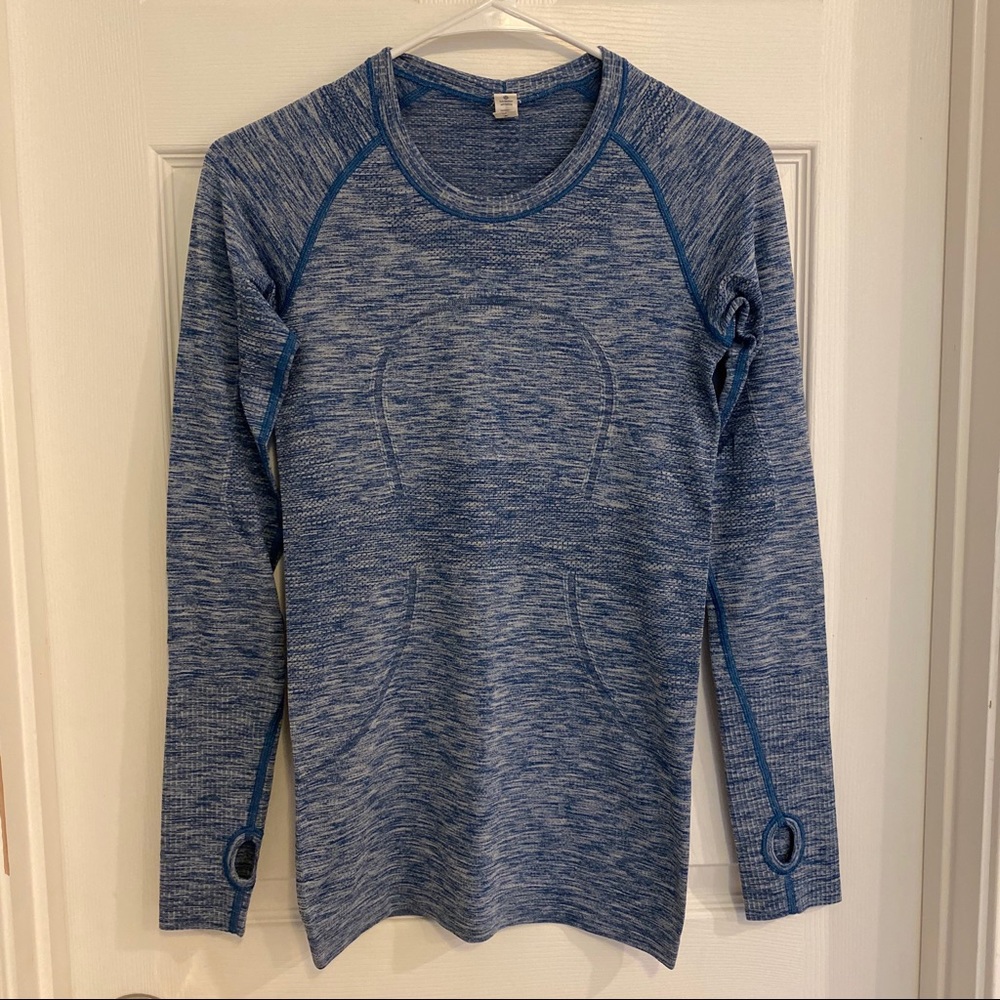 Lululemon Swiftly Long Sleeve Space Dye Blue Denim